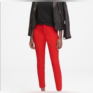Like new Banana Republic The Sloane holiday pants dressy preppy poppy red size 8